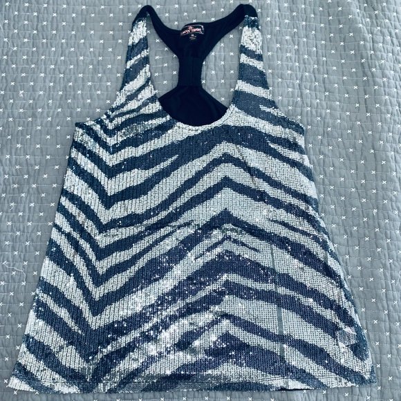 ✨ Zebra Sequin Racerback Tank 🦓 - Picture 3 of 11